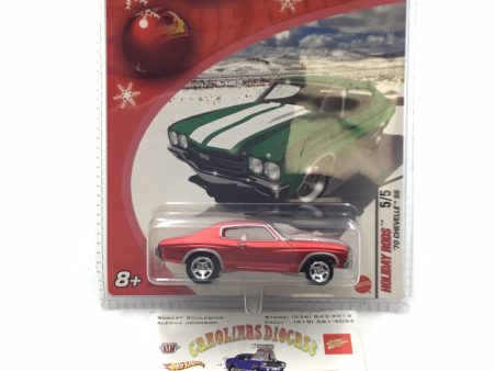 Hot wheels 2005 holiday rods #5 70 Chevelle SS Red real riders NN4 For Sale