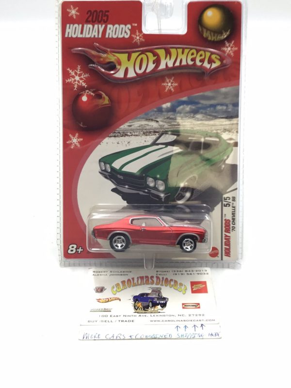 Hot wheels 2005 holiday rods #5 70 Chevelle SS Red real riders NN4 For Sale