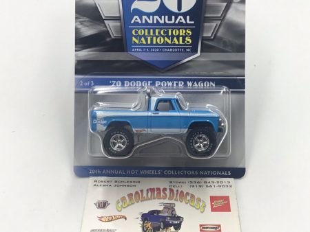 Hot wheels 20th annual collectors Nationals 1970 Dodge Power Wagon 941 6000 in Protector Supply