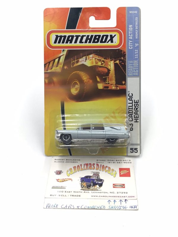 matchbox city action #55 63 Cadillac Hearse silver R2 Cheap