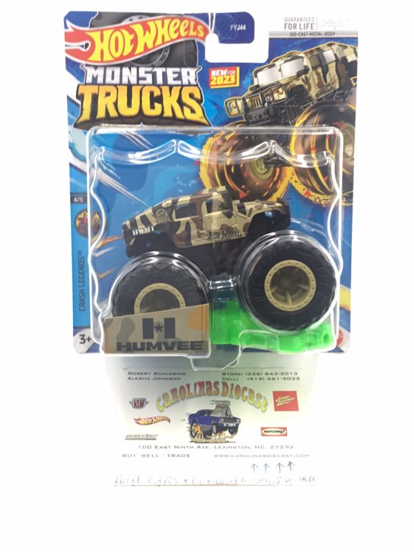 2023 Hot wheels Monster Trucks Humvee 4 5 133E Fashion