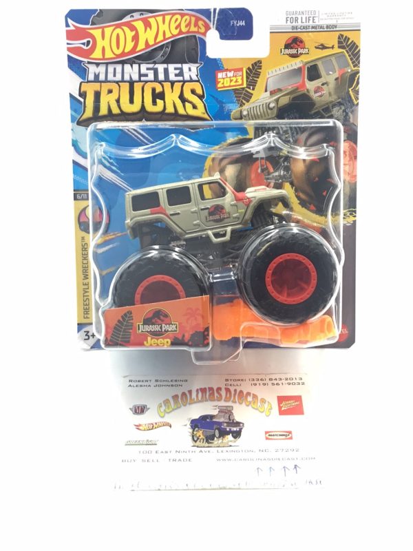 2023 Hot wheels monster Trucks Jurassic Park Jeep Wrangler 6 11 133G Discount