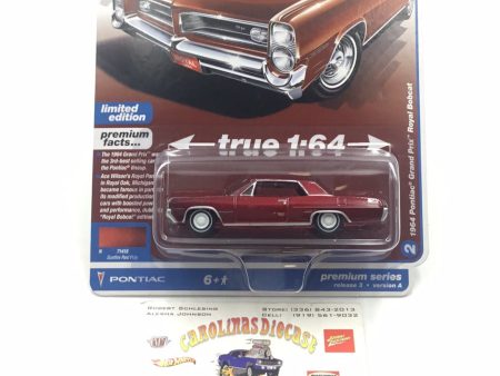 Auto world vintage muscle 1964 Pontiac Grand Prix Royal Bobcat version A Ultra Red Chase Online Hot Sale