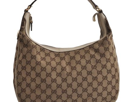 Authentic GUCCI Charmy Shoulder Bag GG Canvas Leather 153010 Brown 6796J Online now