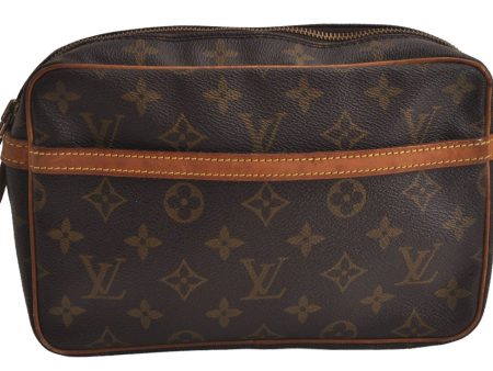 Authentic Louis Vuitton Monogram Compiegne 23 Clutch Hand Bag M51847 LV 7444J For Cheap