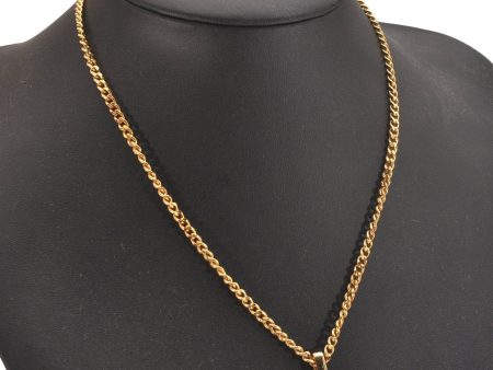 Authentic Christian Dior Gold Tone Chain Pendant Necklace CD 6792J Online now