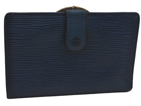 Auth Louis Vuitton Epi Porte Monnaie Billets Viennois Wallet M63245 Blue 6805J For Discount