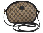 Authentic GUCCI Shoulder Cross Body Bag Purse GG PVC Leather Navy Blue 3495J For Cheap