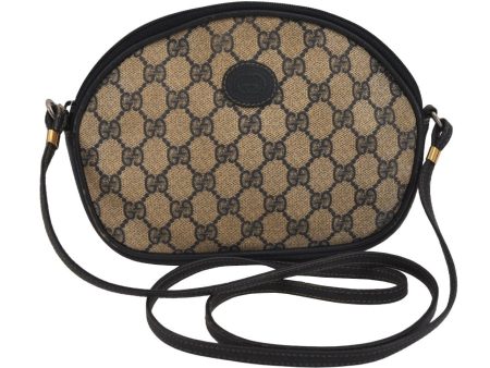 Authentic GUCCI Shoulder Cross Body Bag Purse GG PVC Leather Navy Blue 3495J For Cheap