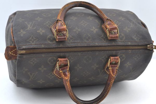 Authentic Louis Vuitton Monogram Speedy 30 Hand Boston Bag Old Model LV K8708 Fashion