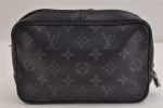 Auth Louis Vuitton Monogram Eclipse Trousse Toilette PM Clutch Bag Junk 3330J Online Sale