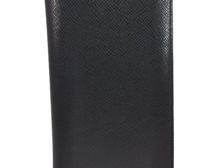 Authentic Louis Vuitton Taiga Portefeuille Ron Long Wallet Black M32662 LV 6401J Discount