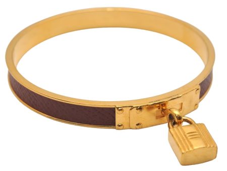 Authentic HERMES Kelly Cadena Bangle Bracelet Gold Bordeaux 7426J For Discount