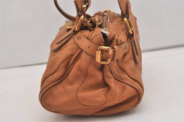 Authentic Chloe Paddington Leather Shoulder Hand Bag Brown 6444J Hot on Sale