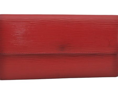 Auth Louis Vuitton Epi Pochette Porte Monnaie Credit Wallet Red M63577 LV 7612J Fashion