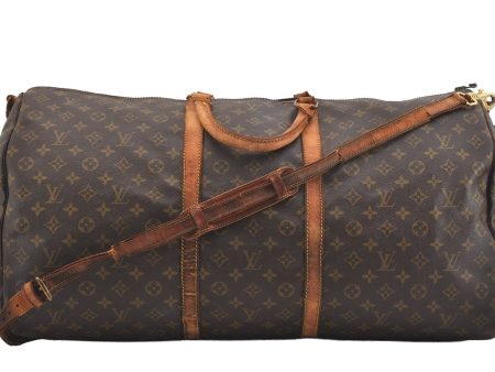 Auth Louis Vuitton Monogram Keepall Bandouliere 60 Boston Bag Old Model 3470J For Sale