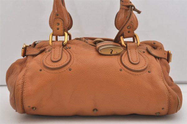 Authentic Chloe Paddington Leather Shoulder Hand Bag Brown 6444J Hot on Sale