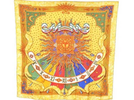 Authentic HERMES Carre 90 Scarf  CARPE DIEM  Silk Yellow 6810J Online