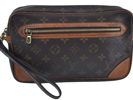 Authentic Louis Vuitton Monogram Marly Dragonne GM M51825 Clutch Hand Bag K2346 For Sale