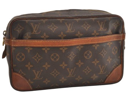 Authentic Louis Vuitton Monogram Compiegne 28 Clutch Hand Bag M51845 LV 6399J Fashion