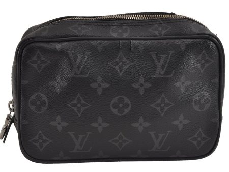 Auth Louis Vuitton Monogram Eclipse Trousse Toilette PM Clutch Bag Junk 3330J Online Sale