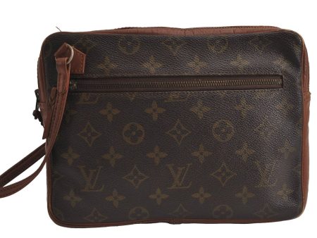 Authentic Louis Vuitton Monogram Pochette Sport Clutch Bag Old Model Junk 6055J Cheap