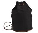 Authentic HERMES Polochon Mimile PM Drawstring Bag Canvas Leather Black 6735J Discount