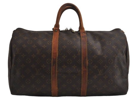 Authentic Louis Vuitton Monogram Keepall 45 Travel Boston Bag M41428 LV 6759J Online now