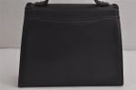 Authentic YVES SAINT LAURENT Vintage Hand Bag Purse Leather Black 7600J Online Sale