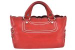 Authentic CELINE Boogie Bag Vintage Hand Bag Purse Leather Red K9091 For Sale