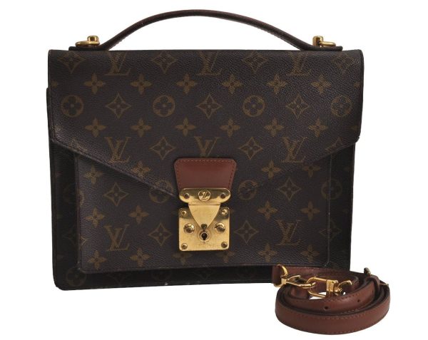 Authentic Louis Vuitton Monogram Monceau 2Way Shoulder Hand Bag M51185 LV  6763J For Sale