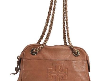 Authentic TORY BURCH Harper Leather Chain Shoulder Bag Purse Brown 6473J Online Hot Sale