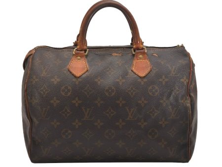 Authentic Louis Vuitton Monogram Speedy 30 Hand Boston Bag M41526 LV Junk 6435J For Sale