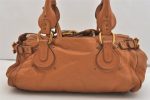 Authentic Chloe Paddington Leather Shoulder Hand Bag Brown 6444J Hot on Sale