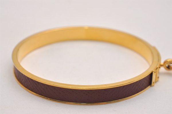 Authentic HERMES Kelly Cadena Bangle Bracelet Gold Bordeaux 7426J For Discount