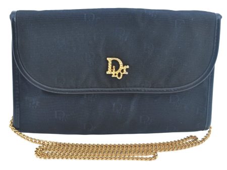 Auth Christian Dior Chain Shoulder Cross Body Bag Purse Nylon Leather Navy 0344J Hot on Sale