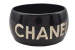 Authentic CHANEL JKC Ripped off by Bangle Bracelet Plastic Black 4183J Online Hot Sale