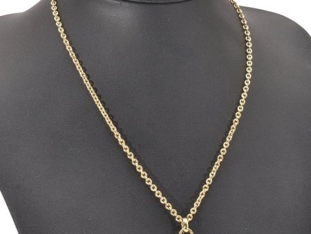 Authentic Christian Dior Gold Tone Chain Pendant Necklace CD 1995J Discount