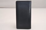 Authentic Louis Vuitton Taurillon Portefeuille Brazza Wallet M58818 Navy 3889J Hot on Sale