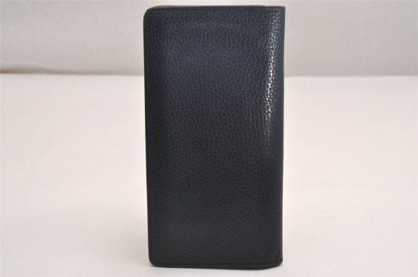 Authentic Louis Vuitton Taurillon Portefeuille Brazza Wallet M58818 Navy 3889J Hot on Sale