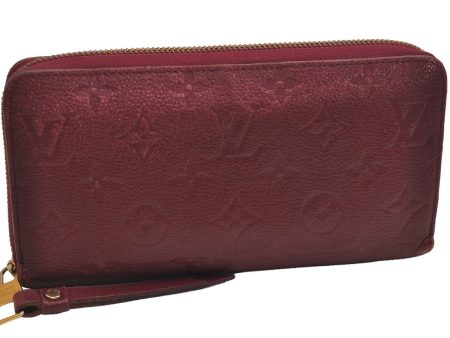 Authentic Louis Vuitton Monogram Empreinte Zippy Wallet Purple M60549 LV 3955J For Cheap