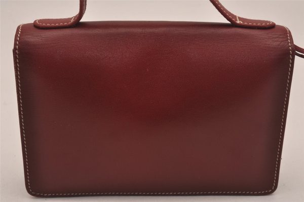 Authentic Christian Dior Vintage Hand Bag Pouch Purse Leather Red CD 5589J Cheap