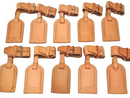 Authentic Louis Vuitton Name tag Handle Holder Beige 10Set LV K7427 on Sale