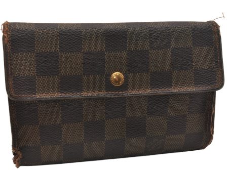 Authentic Louis Vuitton Damier Porte Tresor Etui Papier Wallet N61202 LV 4287J Hot on Sale