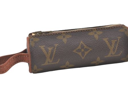 Authentic Louis Vuitton Monogram Etui 3 Golf Ball Case Old Model LV K8403 Fashion