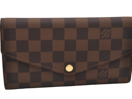 Authentic Louis Vuitton Damier Portefeuille Sarah Long Wallet N63209 LV 1979J Hot on Sale