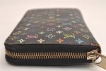 Auth Louis Vuitton Monogram Multicolor Zippy Wallet Purse Black M60243 LV 3824J Sale