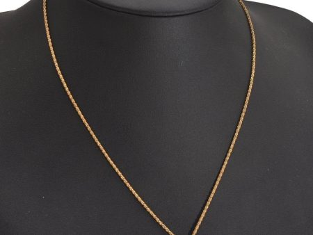 Authentic Christian Dior Gold Tone Chain Pendant Necklace CD 3071J For Cheap