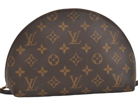 Auth Louis Vuitton Monogram Trousse Demi Ronde 23 Cosmetic Pouch M47520 LV 6965J Discount