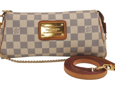 Auth Louis Vuitton Damier Azur Eva N55214 2Way Shoulder Accessories Pouch 5304J For Sale